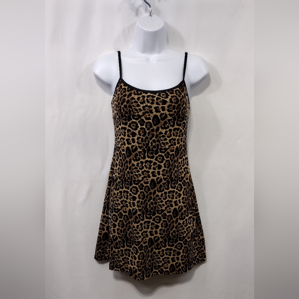 Pretty Garbage Animal Print Dress Women's S Brown Black Bobo Retro 90s Y2K